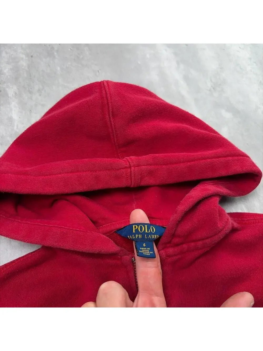 Y2K Red Polo Ralph Lauren Polo Spellout Grunge Zip Up Hoodie